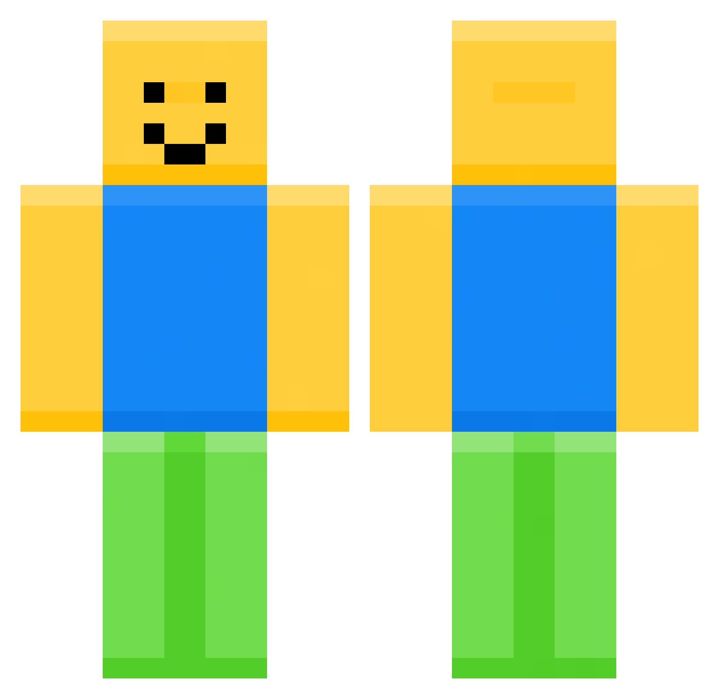 frrazer Minecraft skin, front and back view