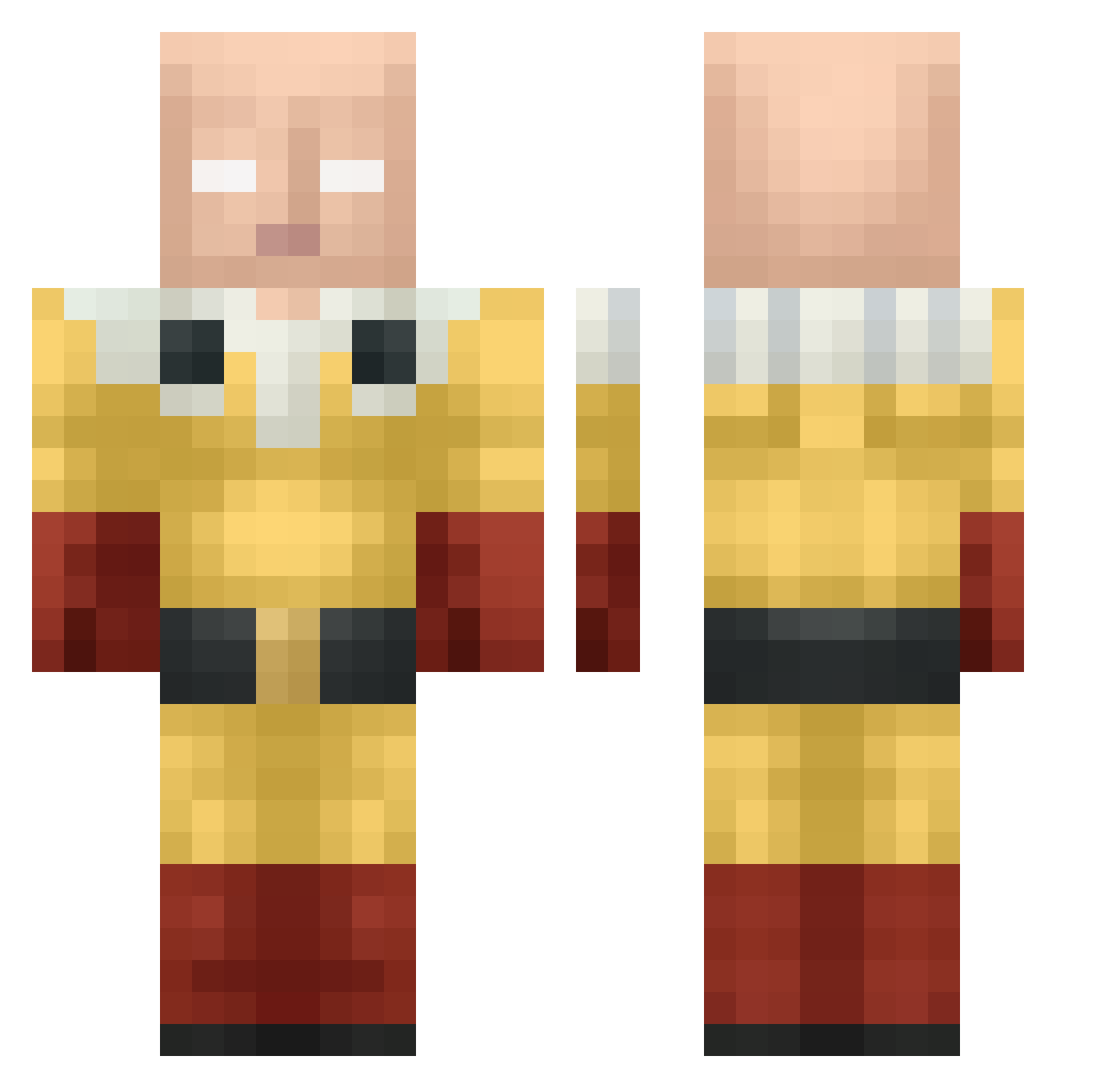 ALUCINBELLAKO Minecraft skin, front and back view