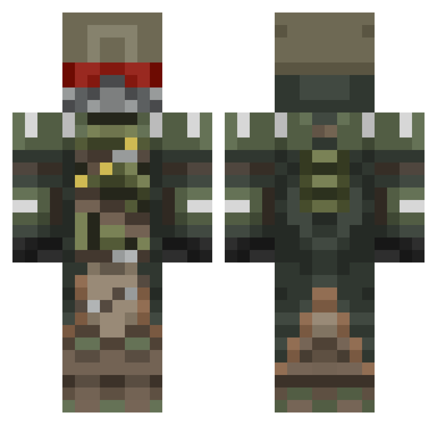 WWyvern00 Minecraft skin, front and back view