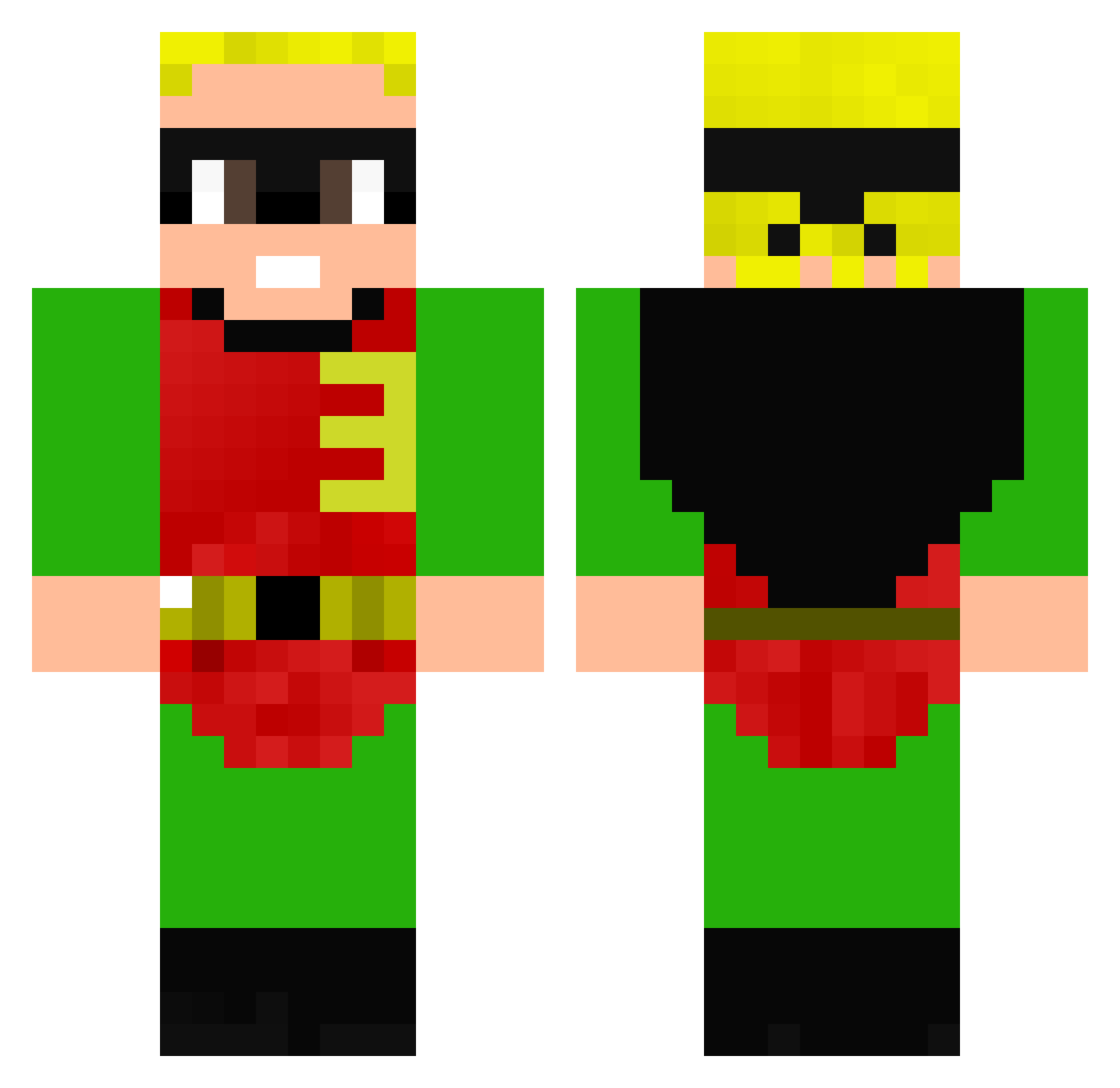 xnxxcom Minecraft skin, front and back view