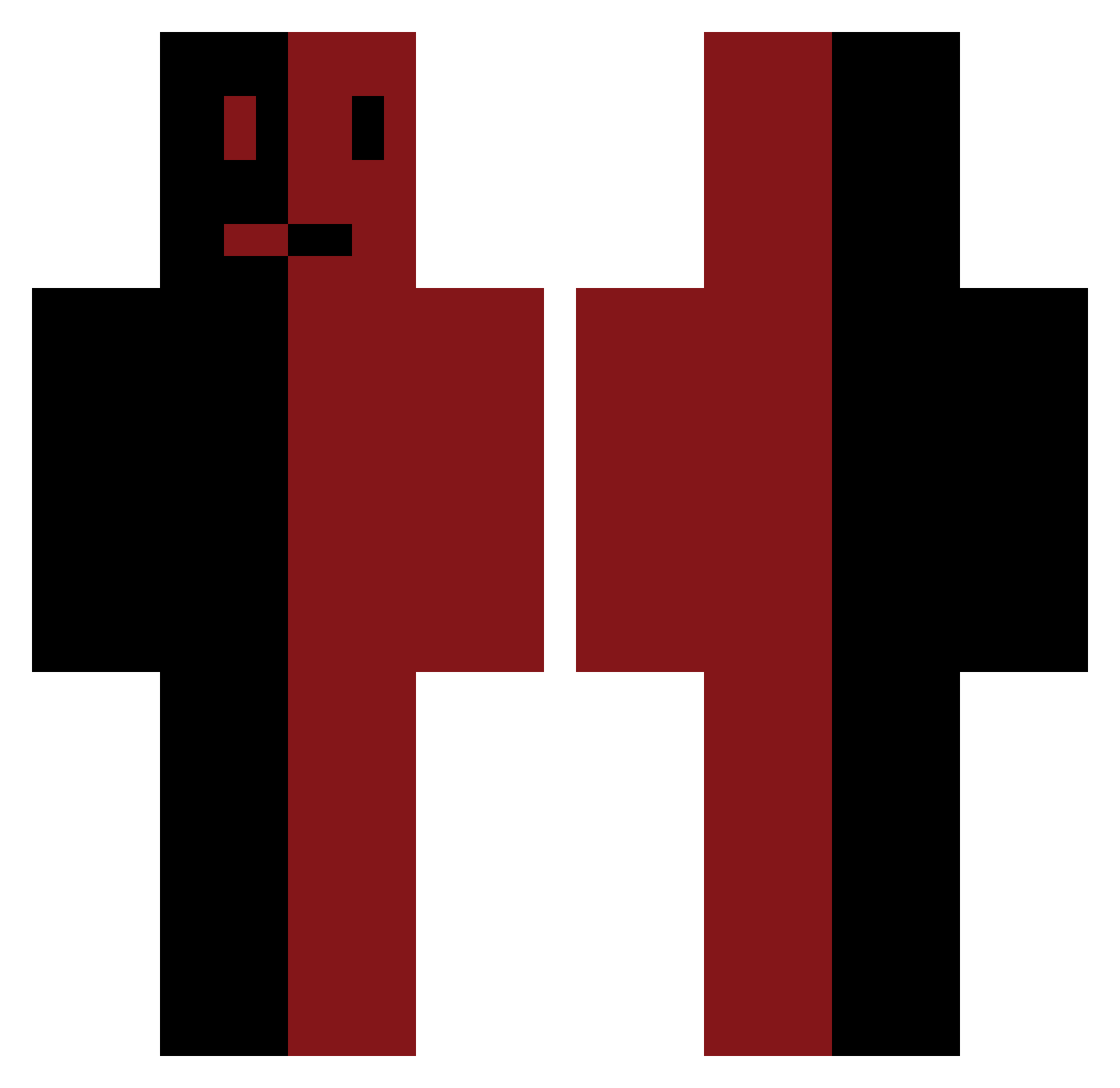 Zarade1234 Minecraft skin, front and back view