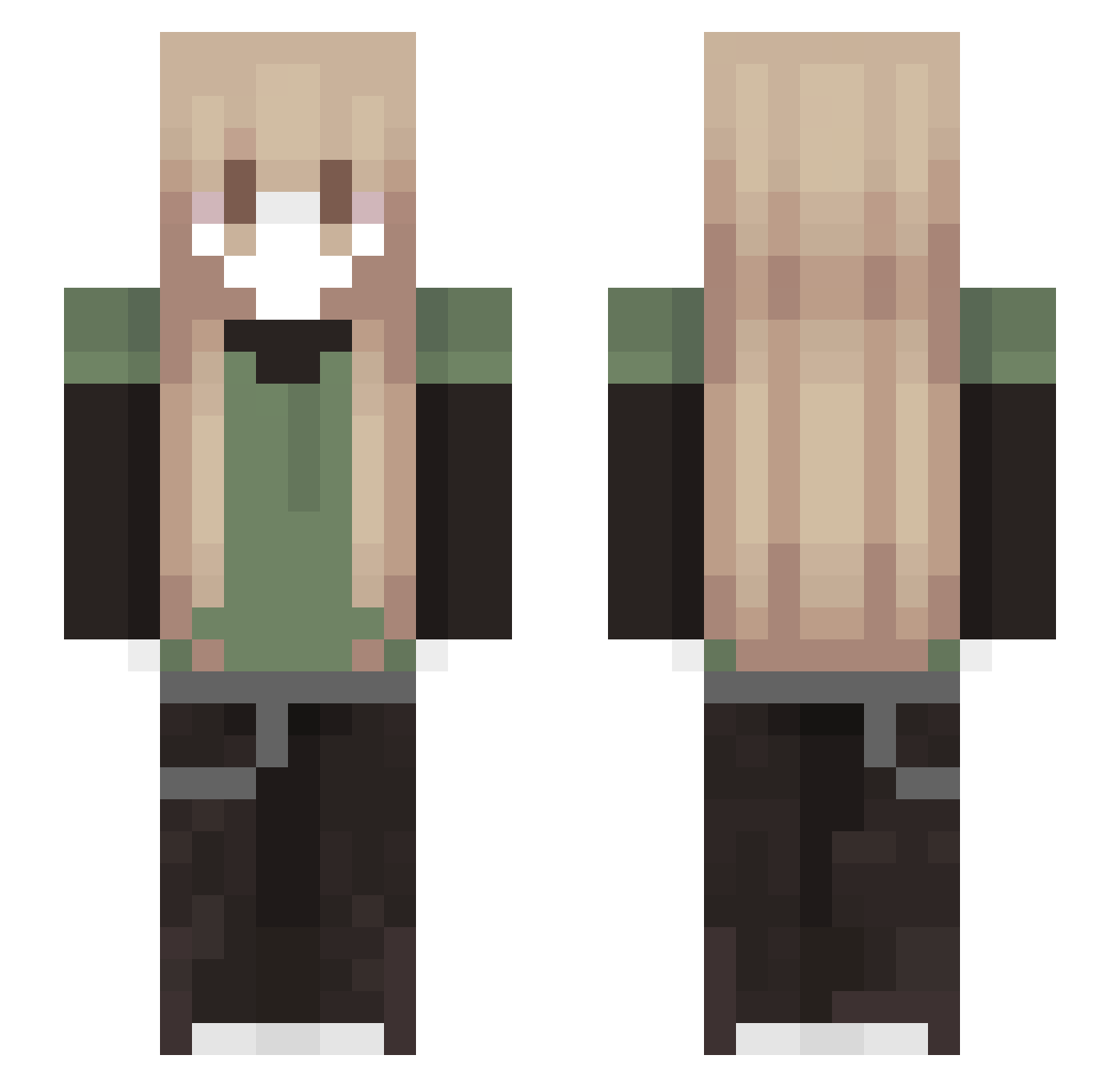 Cr0wch Minecraft skin, front and back view
