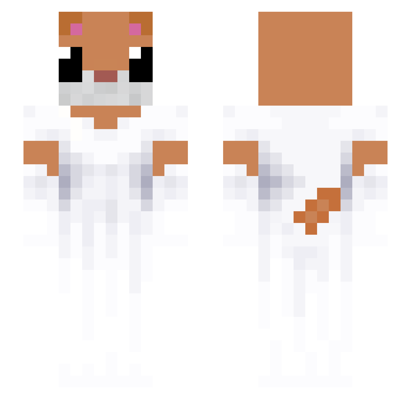 Chubbll Minecraft skin, front and back view