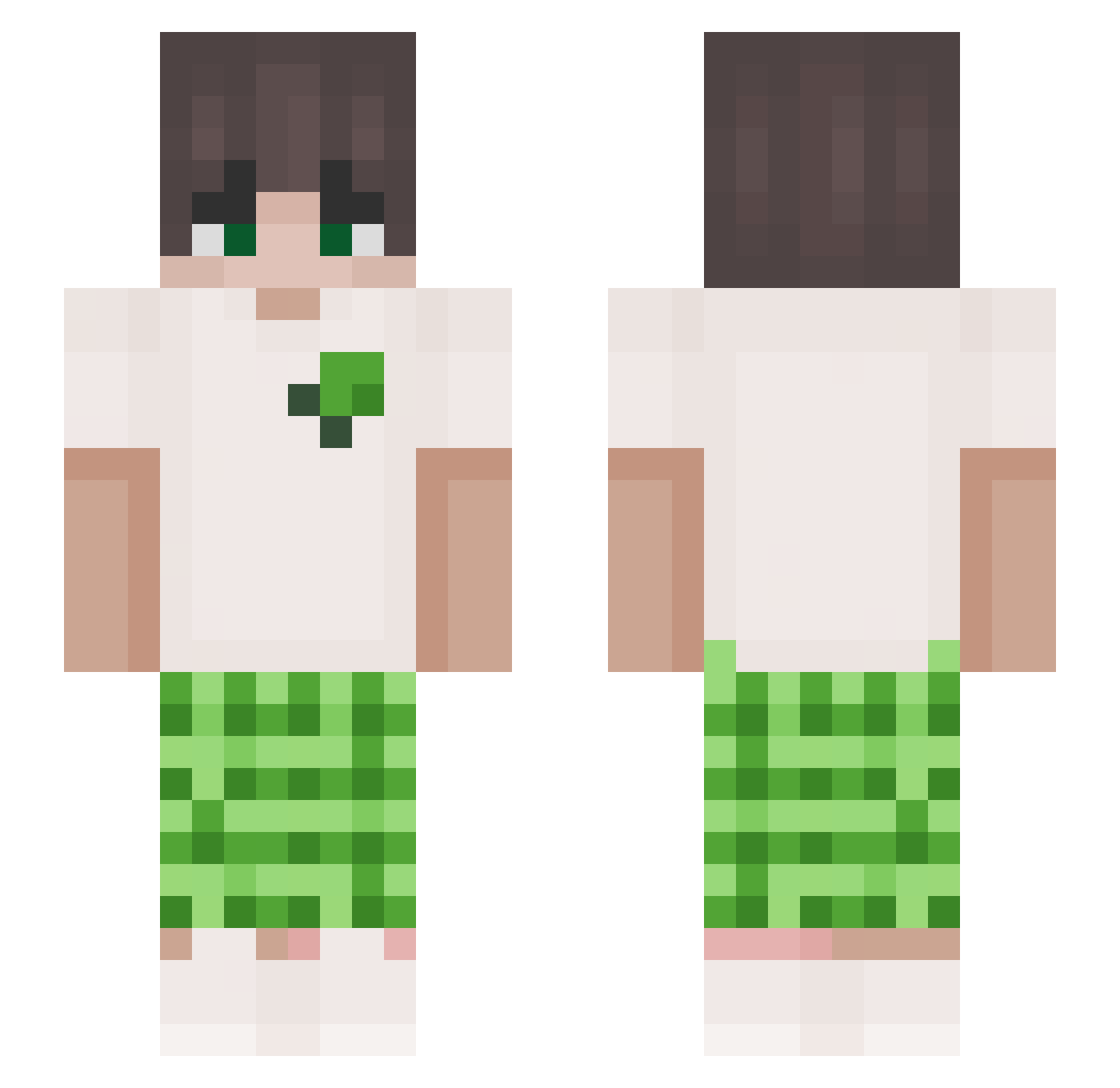 Hamsillus Minecraft skin, front and back view