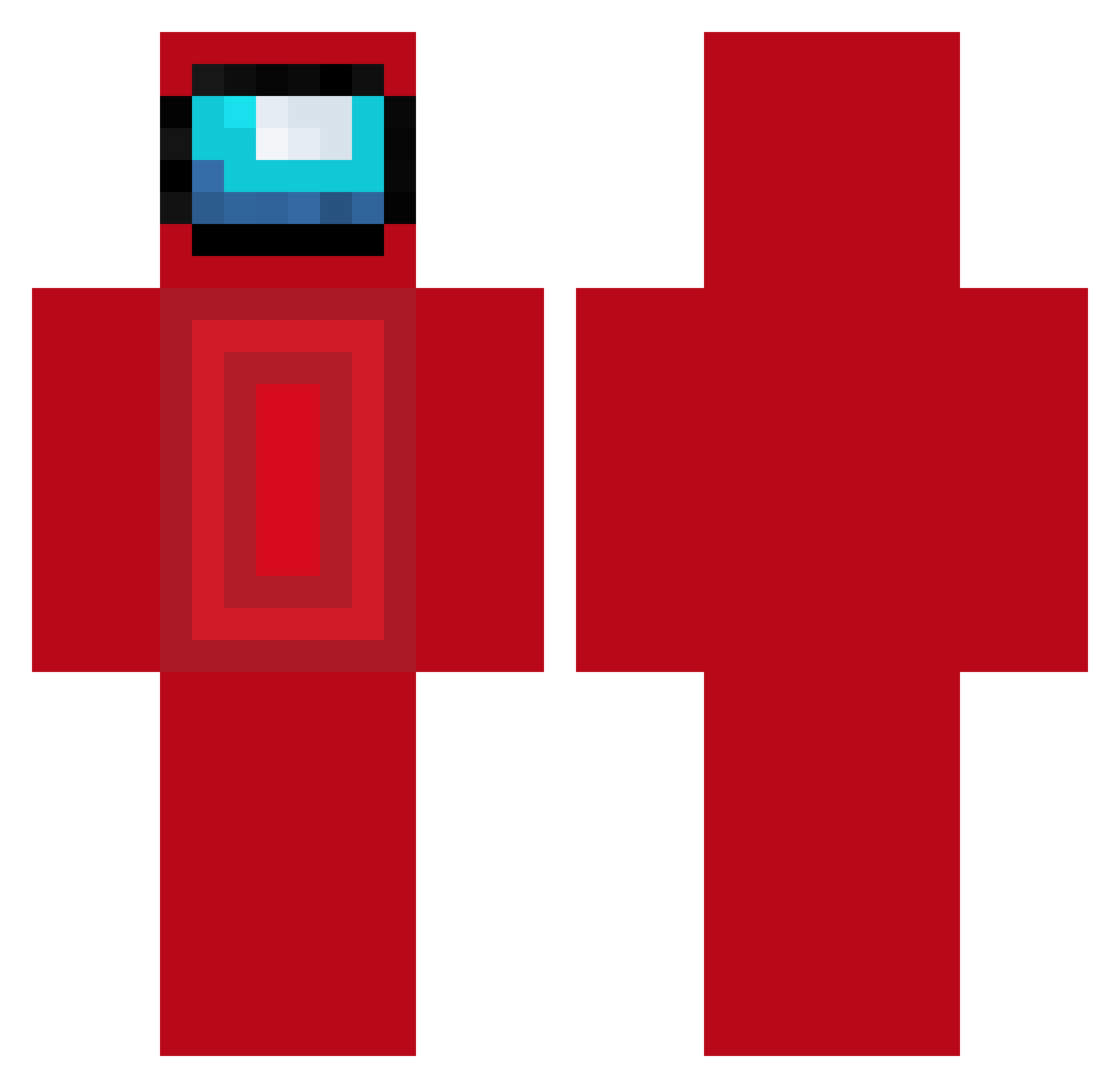 TheHavocRMB Minecraft skin, front and back view