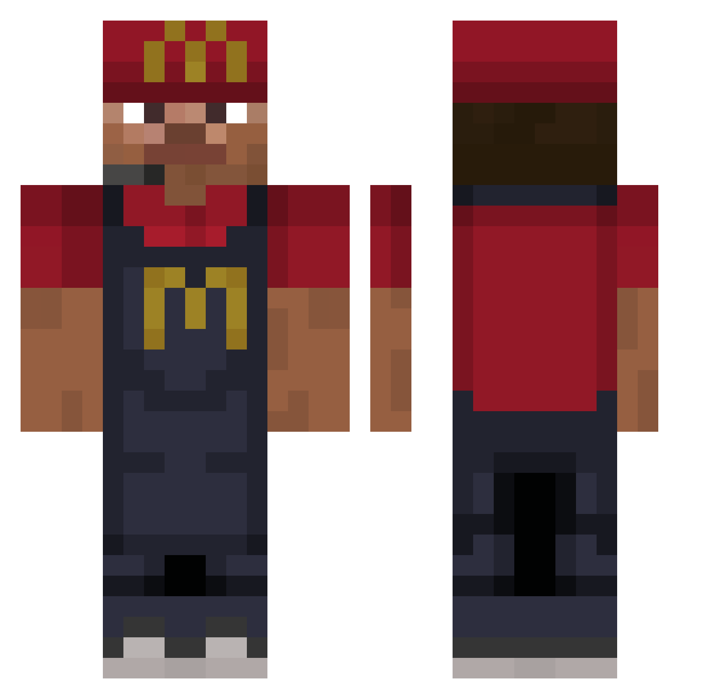 Jeffrey7510 Minecraft skin, front and back view