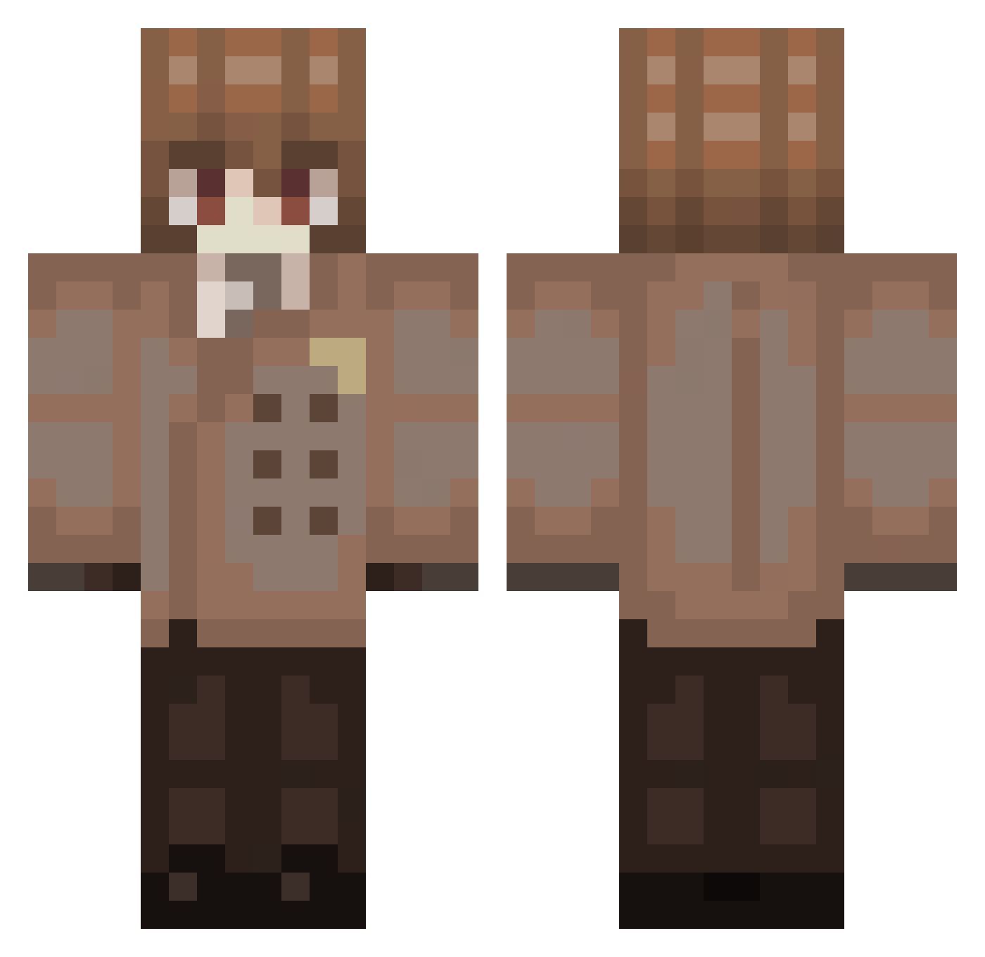 ryyziee Minecraft skin, front and back view