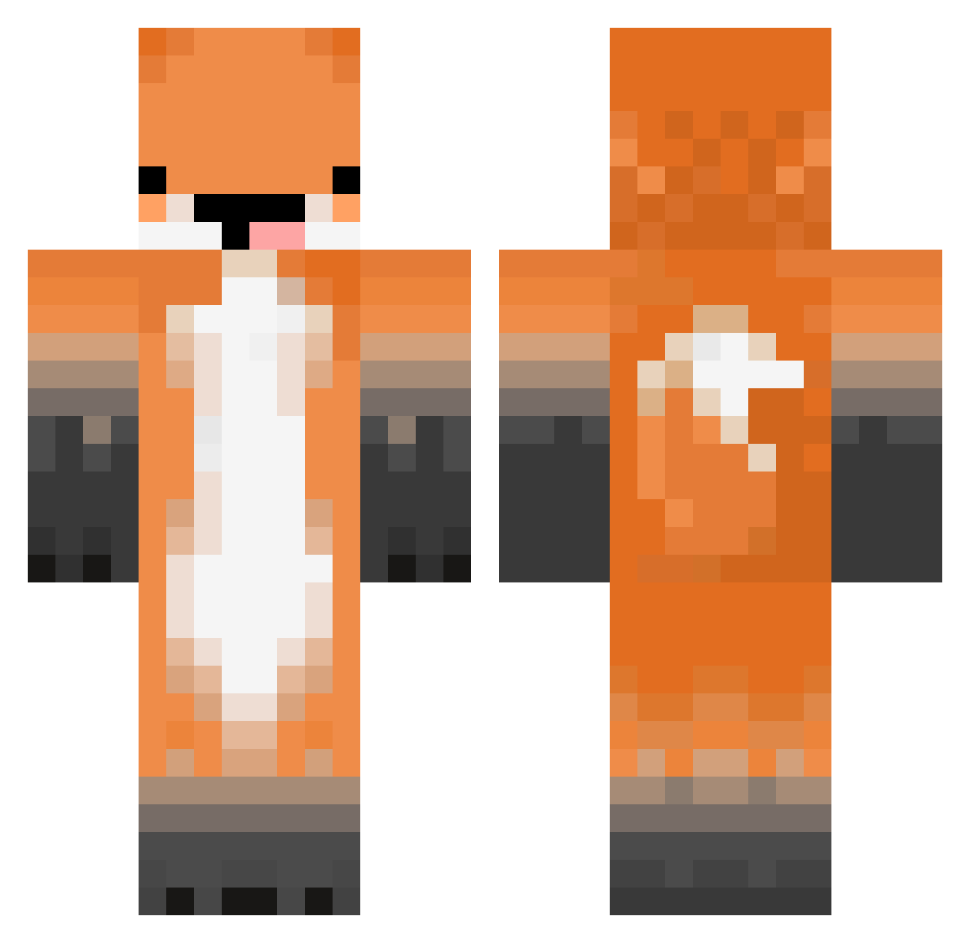Ann Minecraft skin, front and back view