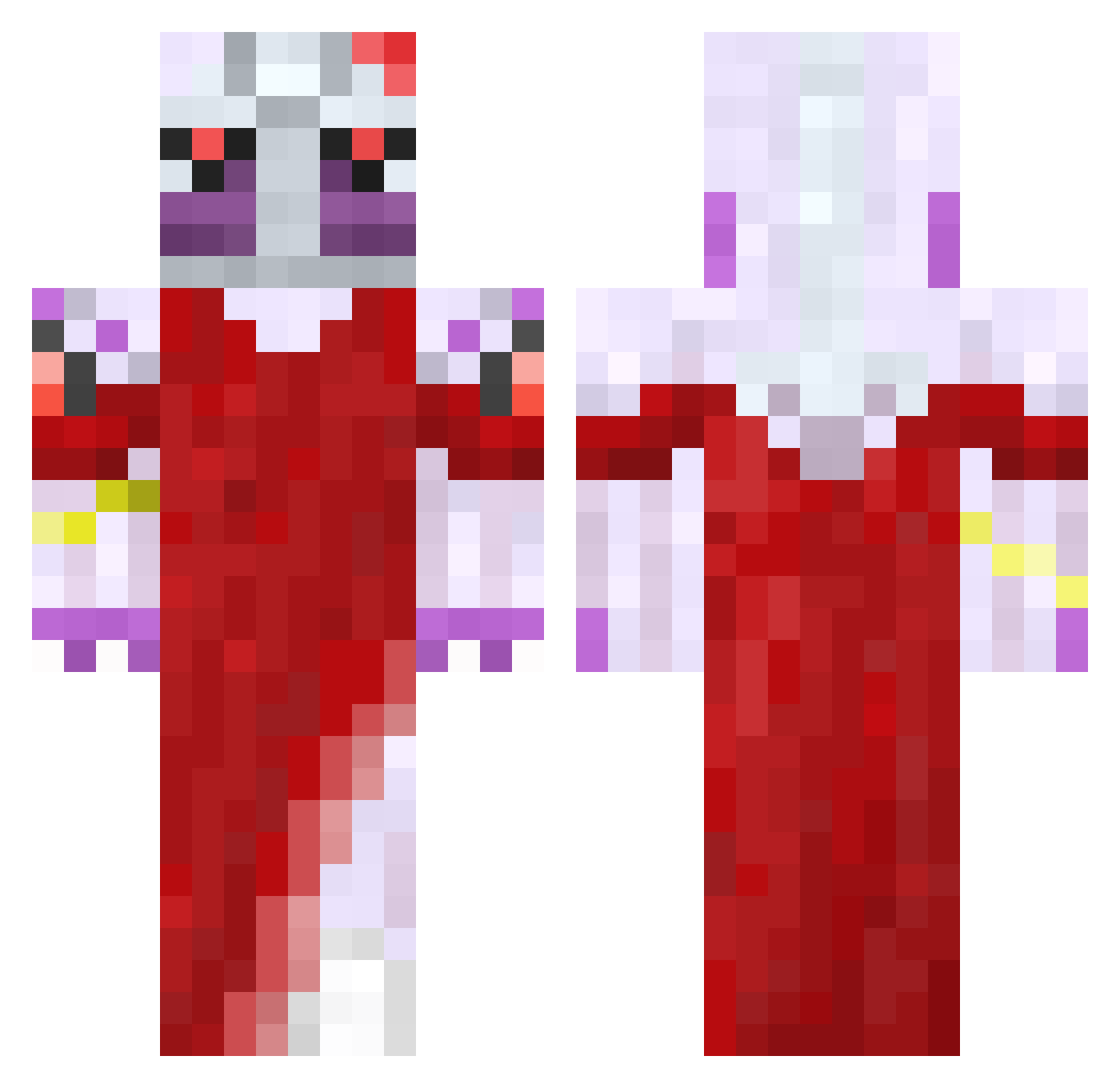 oridia Minecraft skin, front and back view