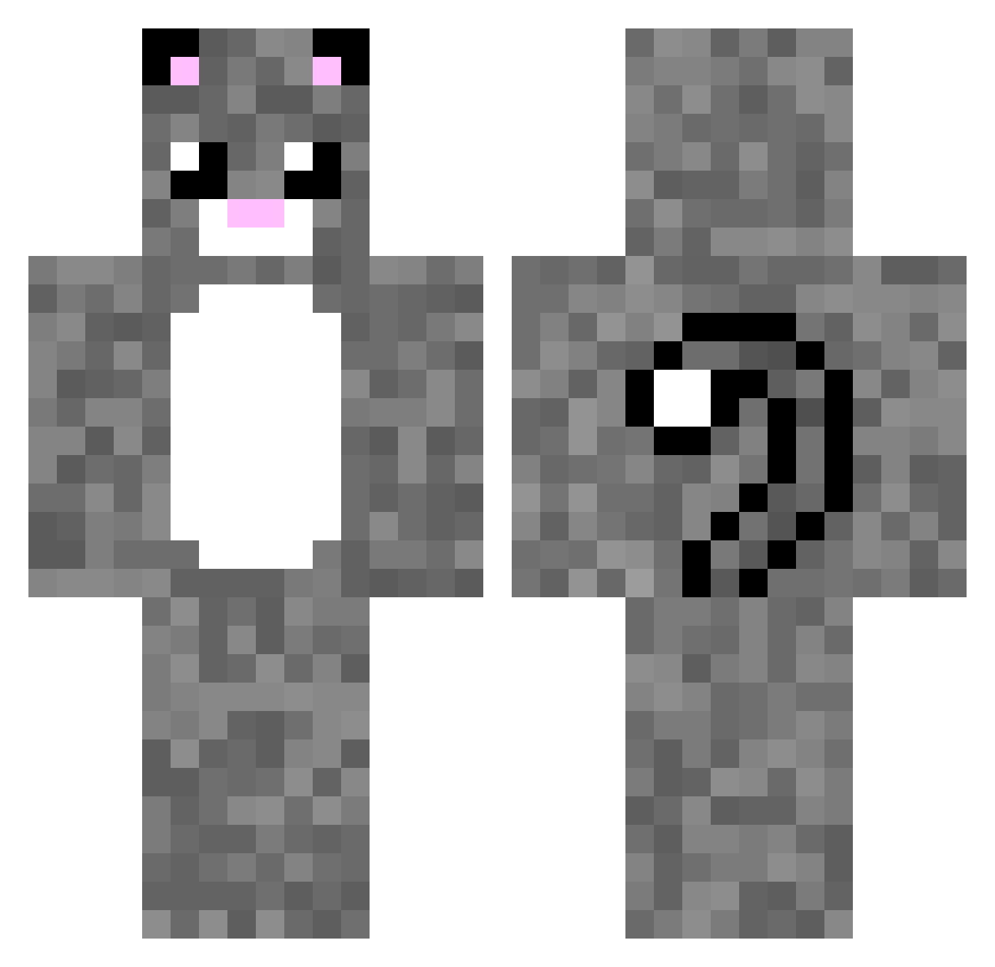 ILoveShaymins Minecraft skin, front and back view