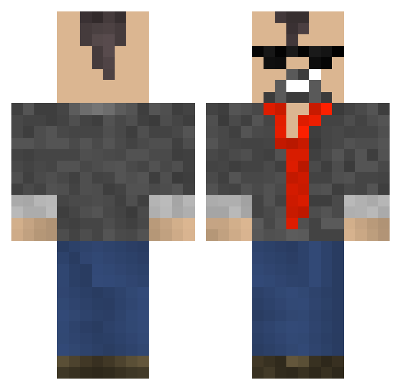 Gaawlii Minecraft skin, front and back view