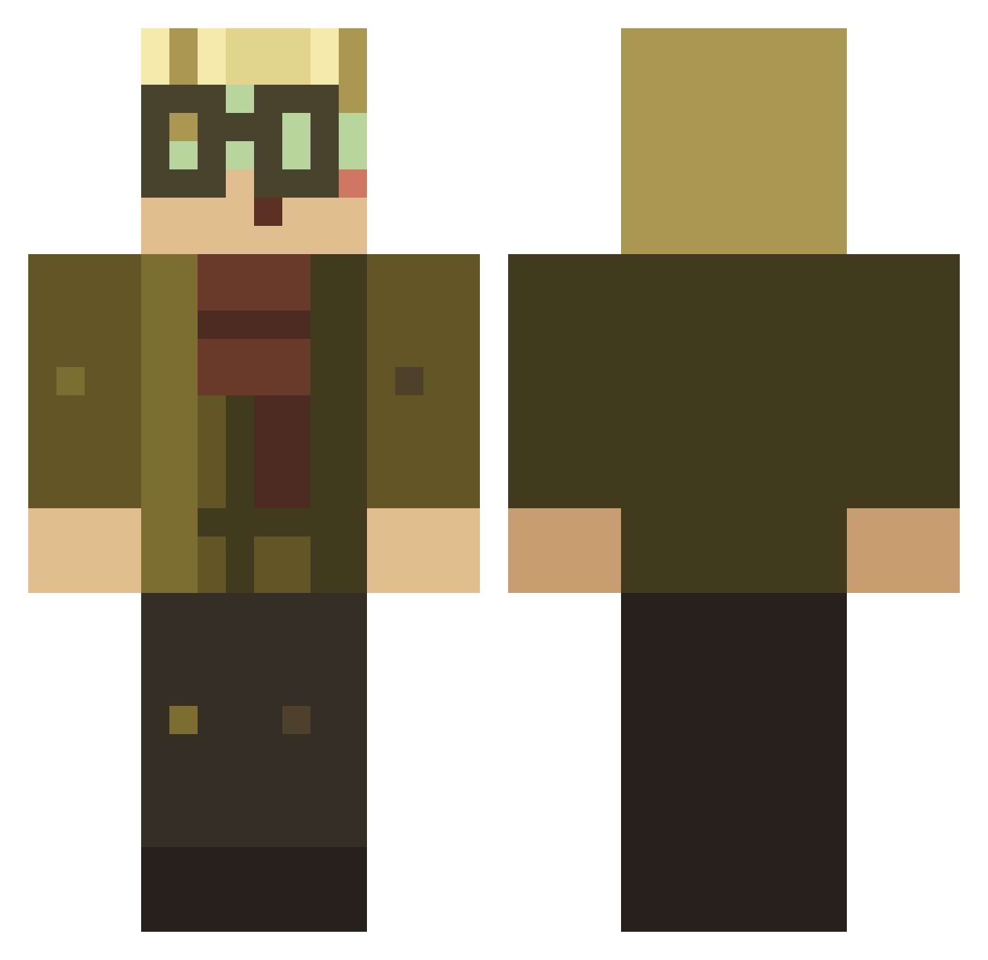 peezyman Minecraft skin, front and back view