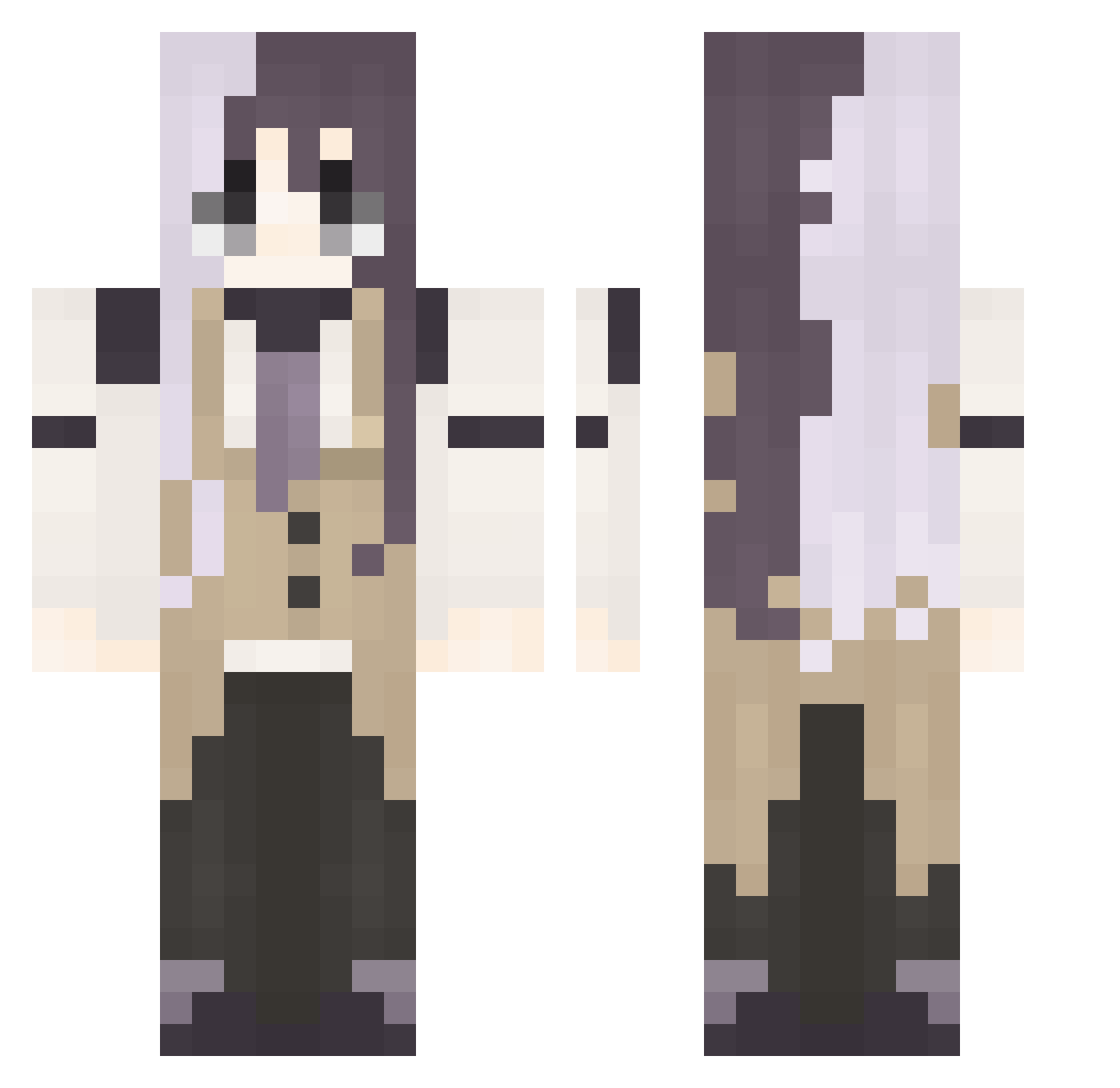 harleeee Minecraft skin, front and back view