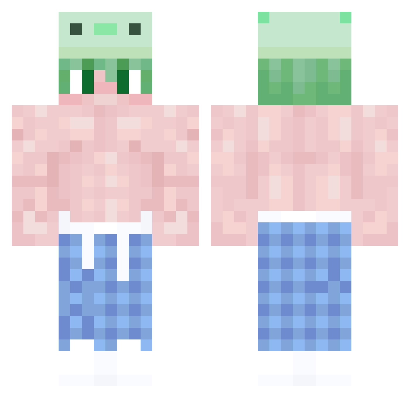 Gatau Minecraft skin, front and back view