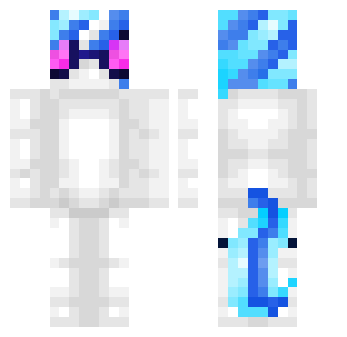 cindeerace Minecraft skin, front and back view