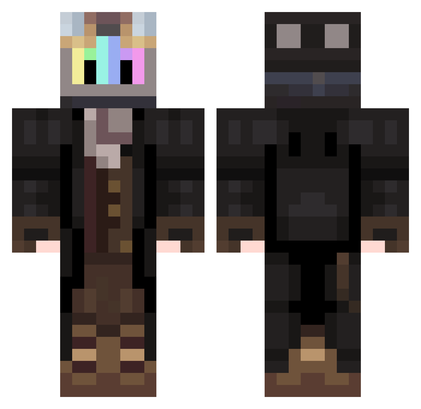 ValleTheRunner Minecraft skin, front and back view