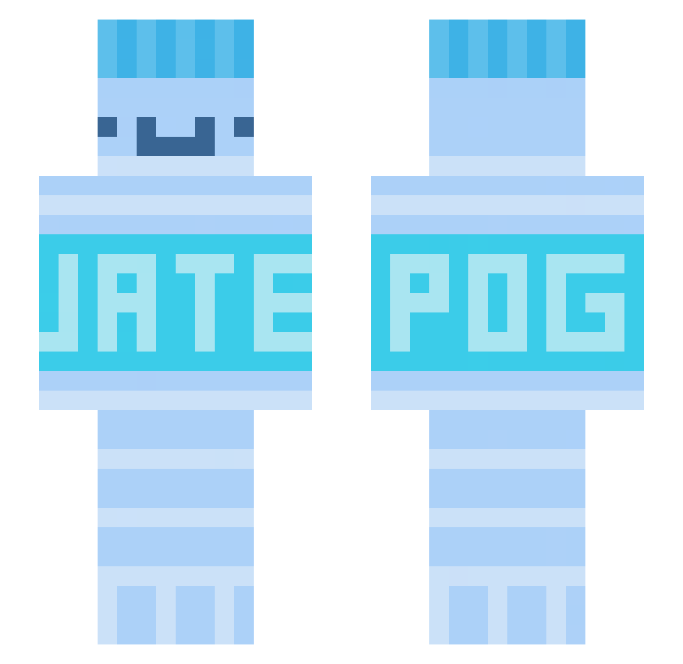 BottleCapsies Minecraft skin, front and back view