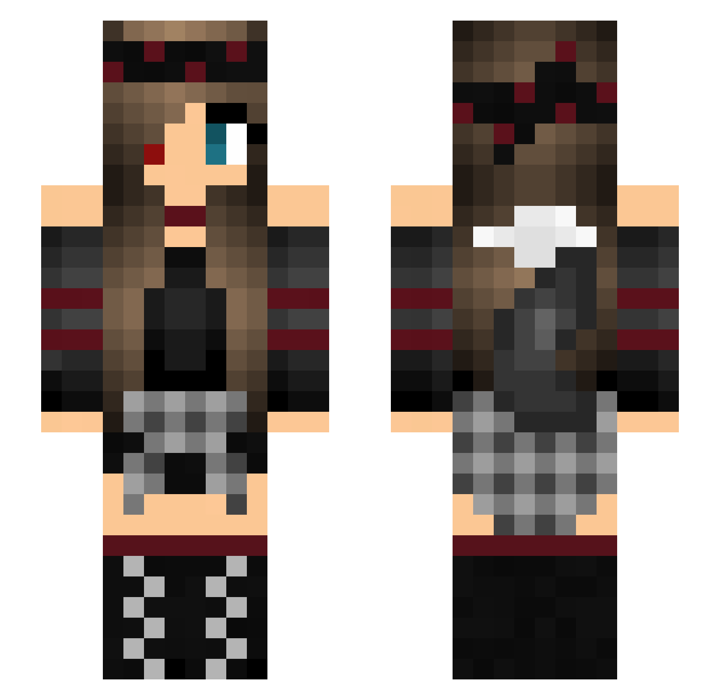 ILuvKittens Minecraft skin, front and back view