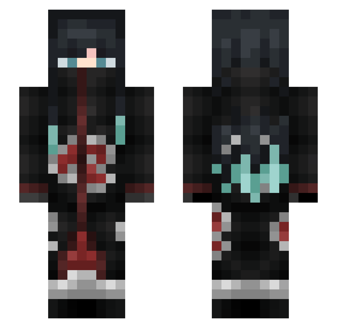 stormace99 Minecraft skin, front and back view