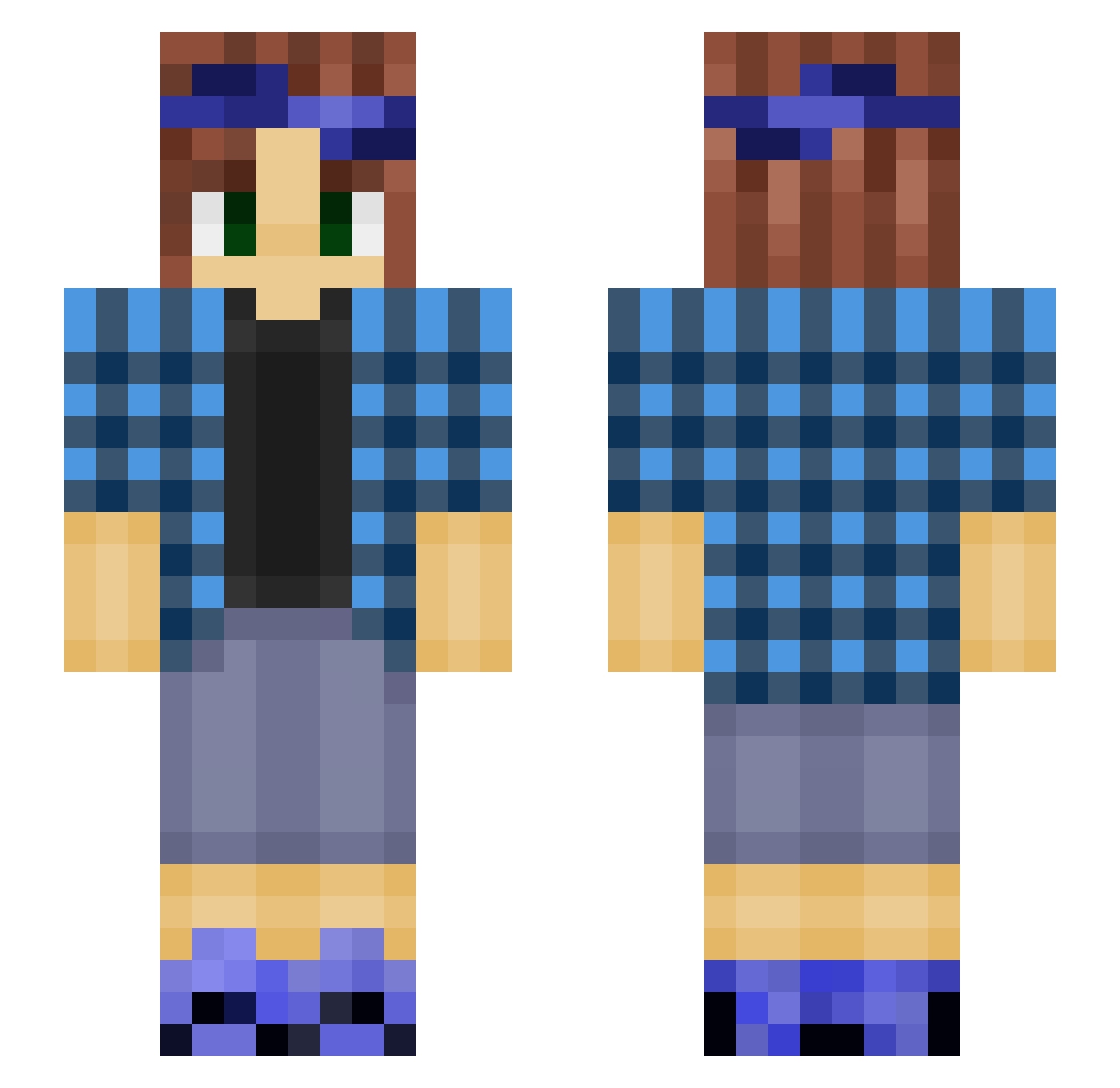 Thalyvrae Minecraft skin, front and back view