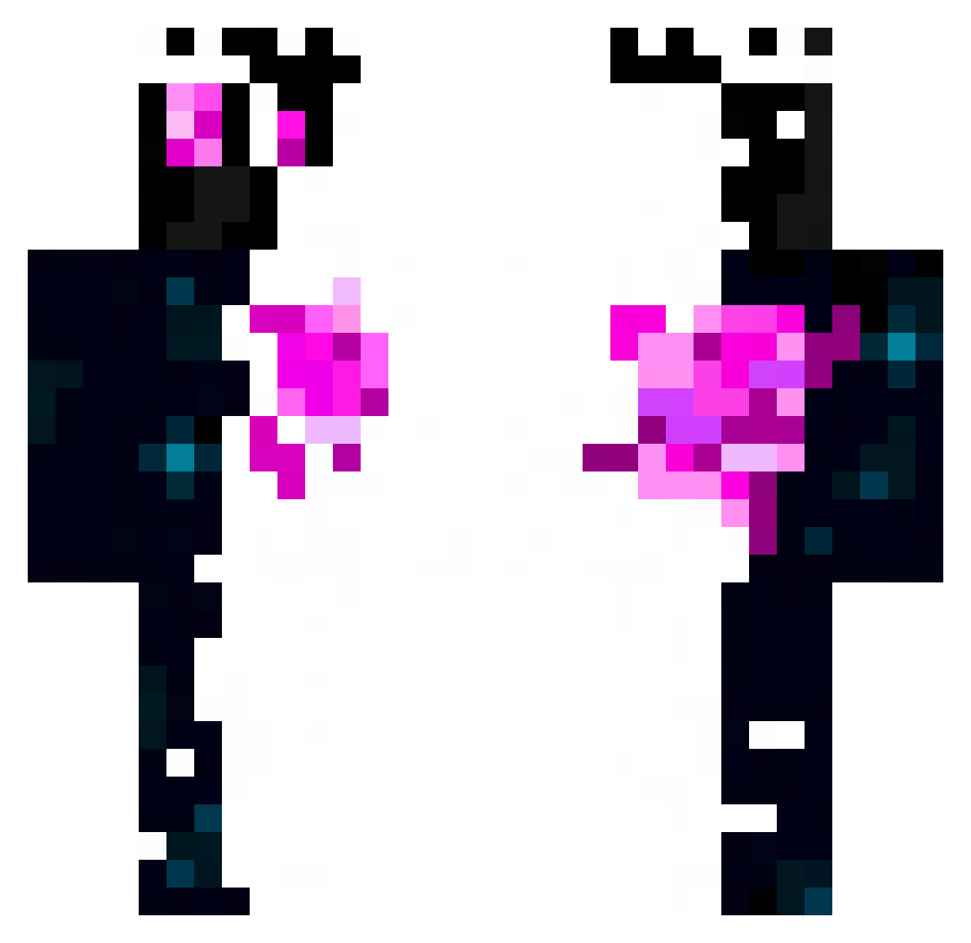 mog00 Minecraft skin, front and back view