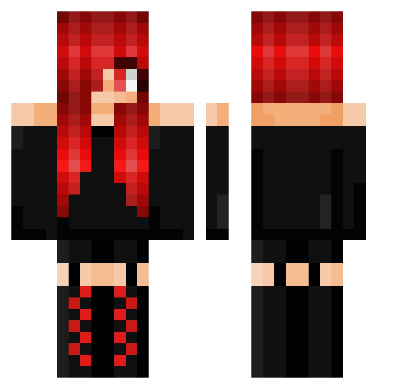 WWHHOO2 Minecraft skin, front and back view
