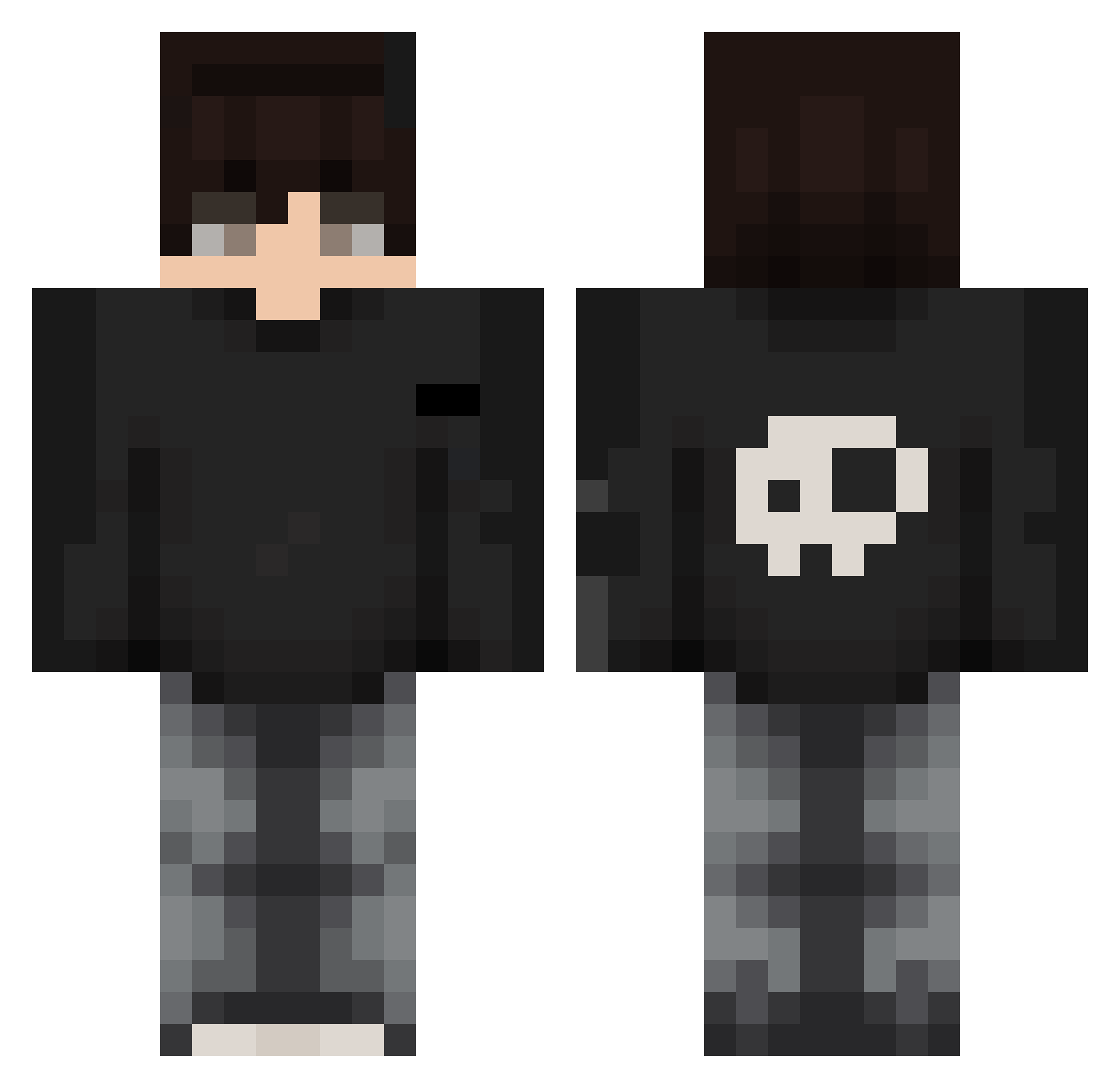 connexition Minecraft skin, front and back view
