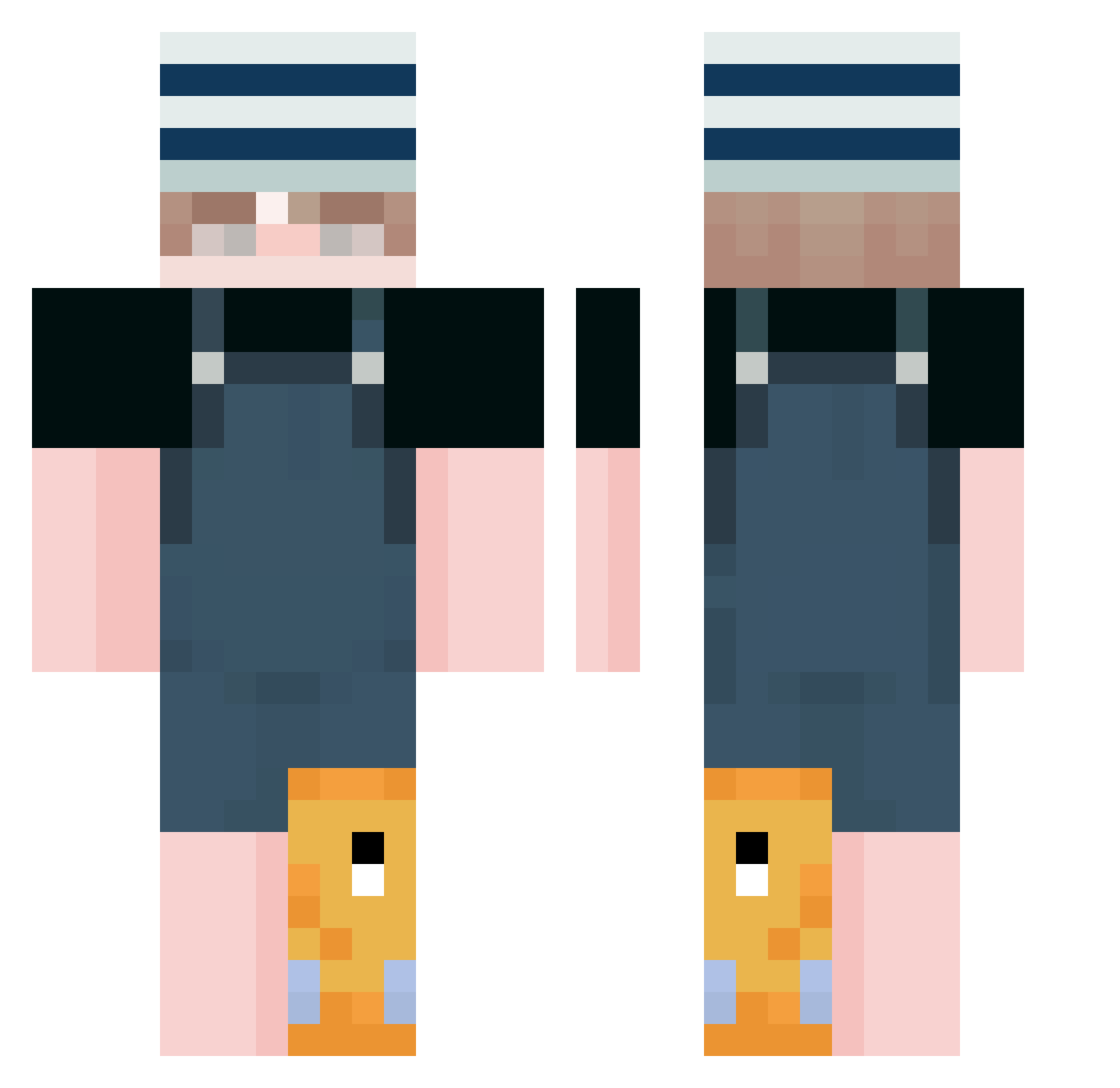 Sonik1g Minecraft skin, front and back view