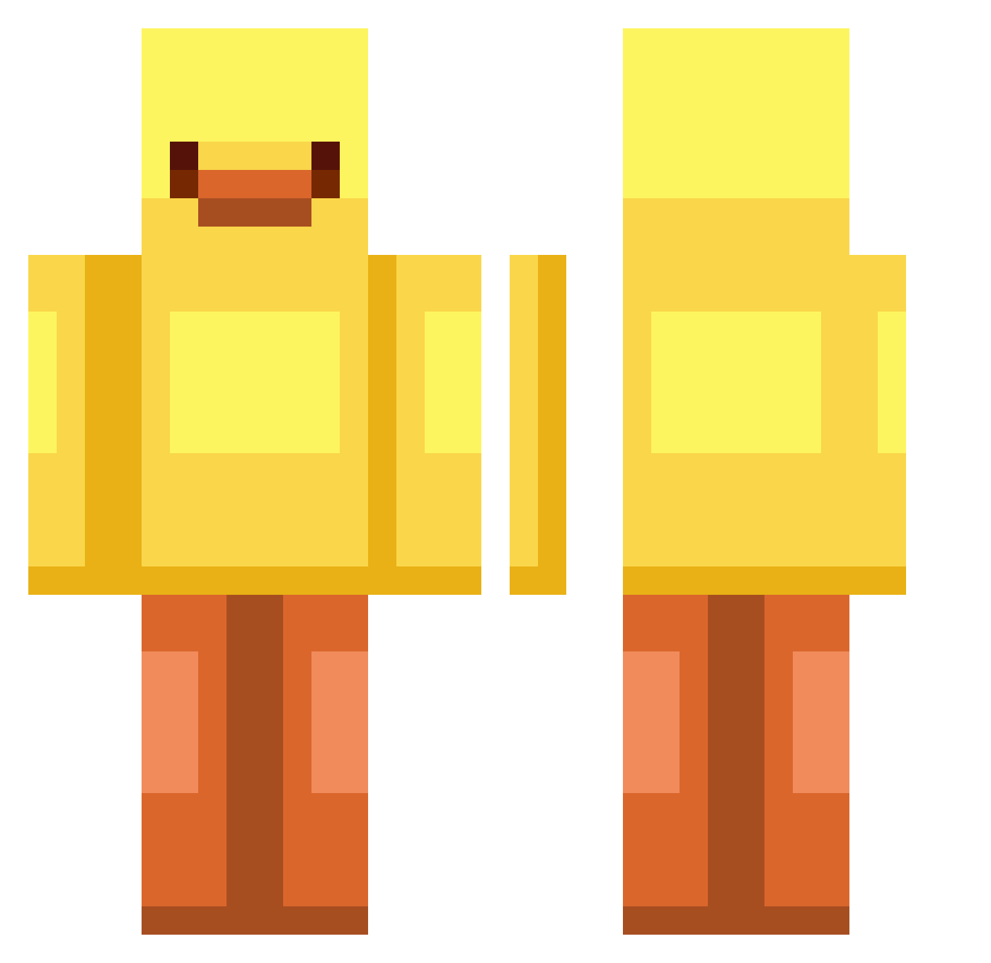 PotizinBr Minecraft skin, front and back view
