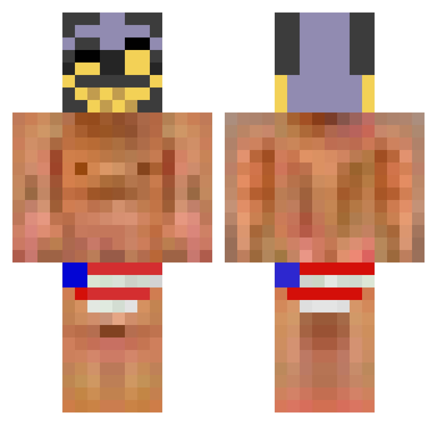 Nastyxx_ Minecraft skin, front and back view