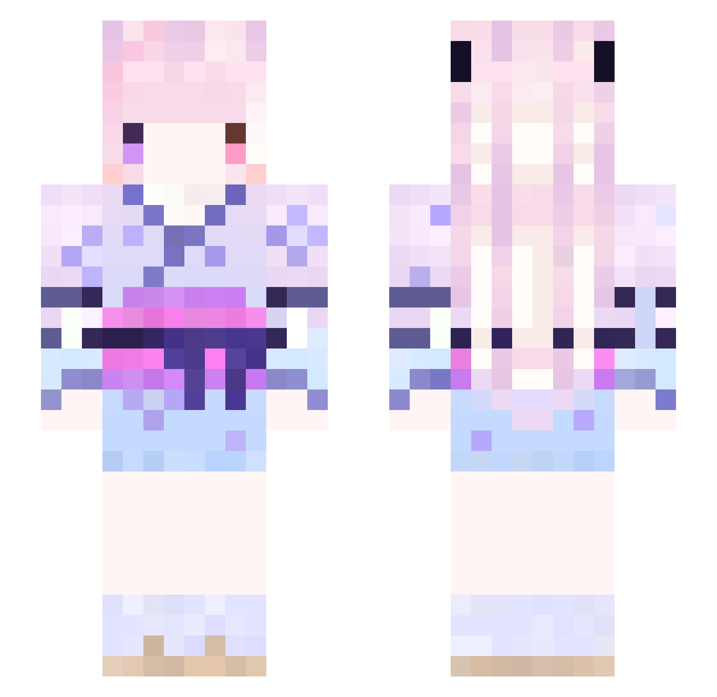 iiitxxMao Minecraft skin, front and back view