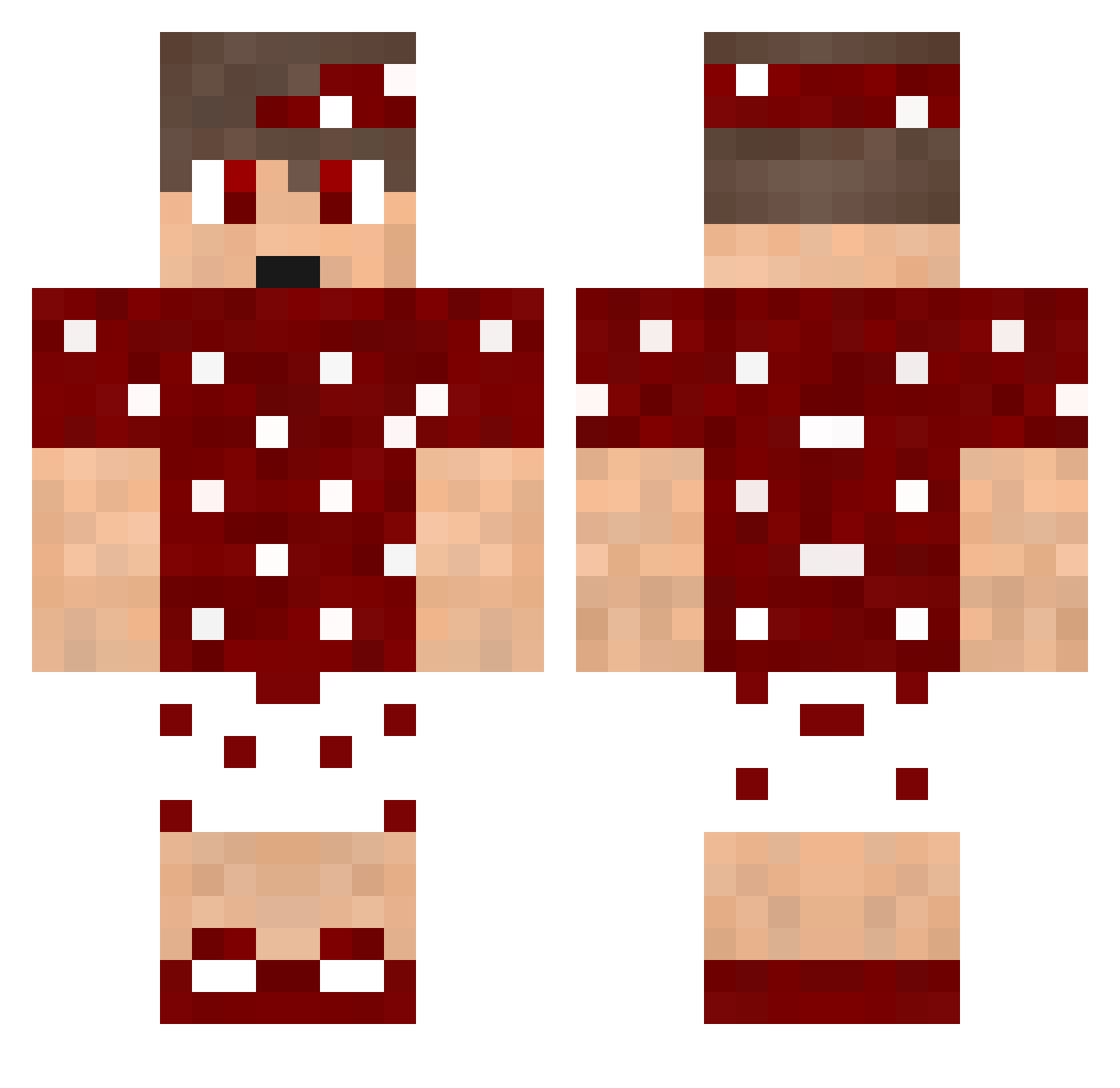 Aarup Minecraft skin, front and back view