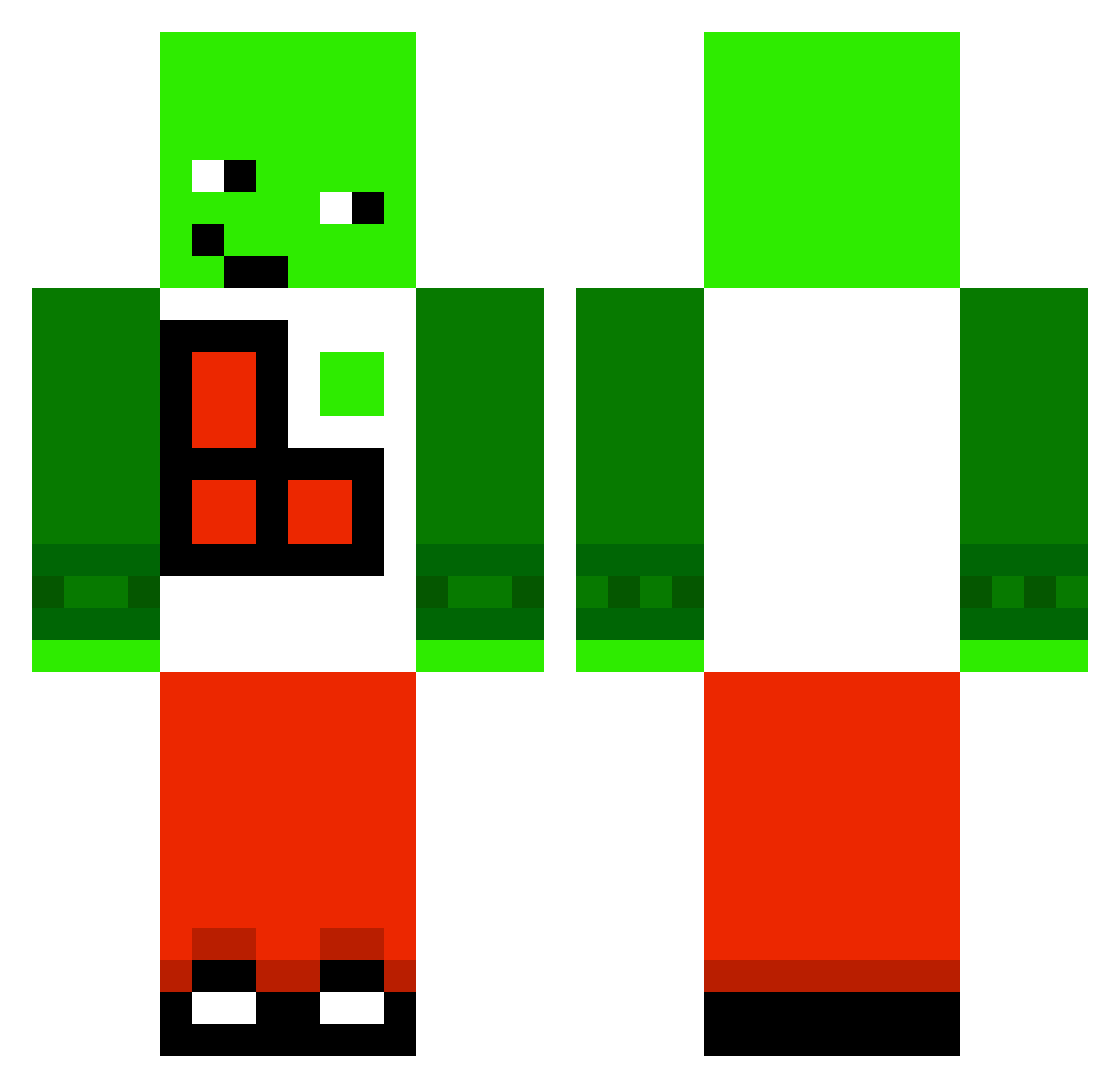 Tom075036 Minecraft skin, front and back view