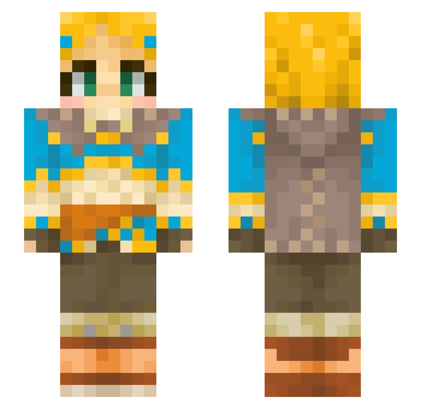KleinsterMann Minecraft skin, front and back view