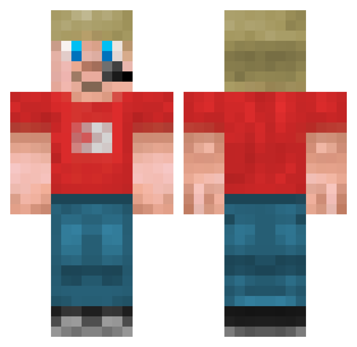 OrionHunter11 Minecraft skin, front and back view