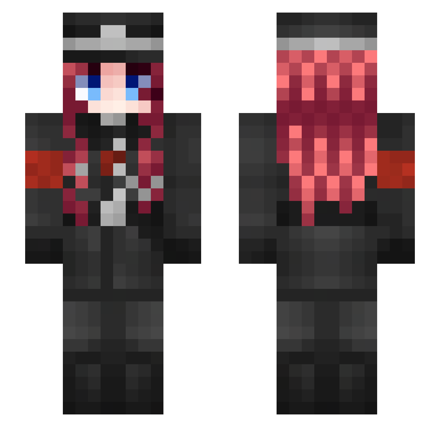 SaesiB Minecraft skin, front and back view