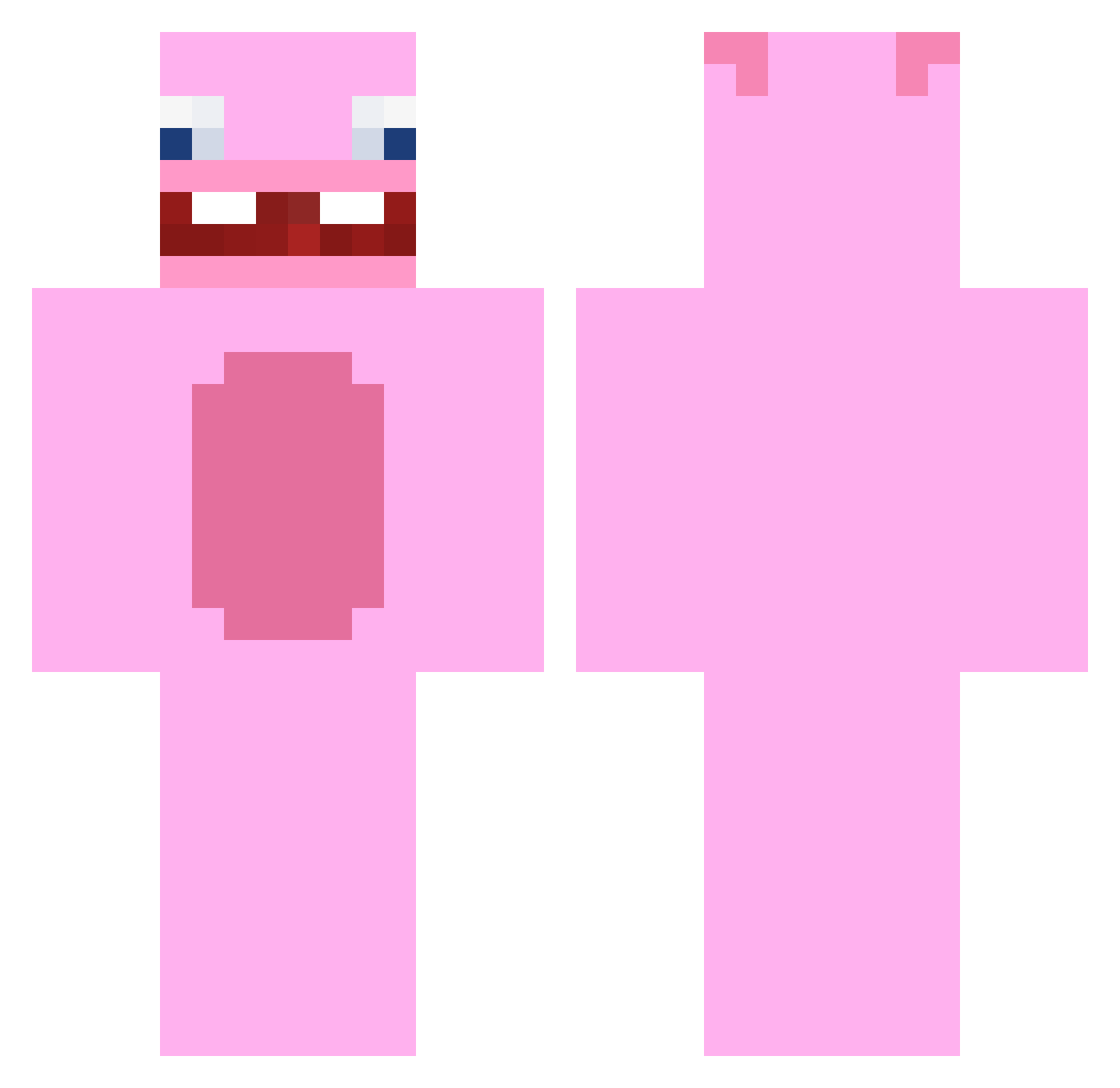 AA44 Minecraft skin, front and back view