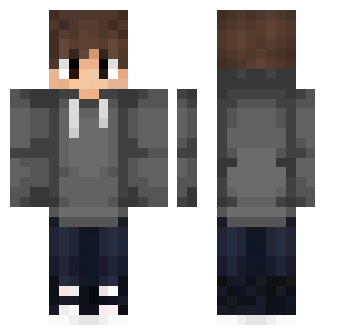 Zacerr Minecraft skin, front and back view