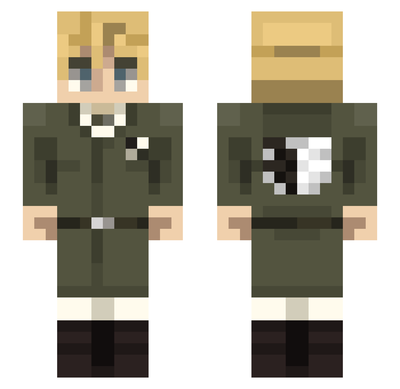 datoteka Minecraft skin, front and back view