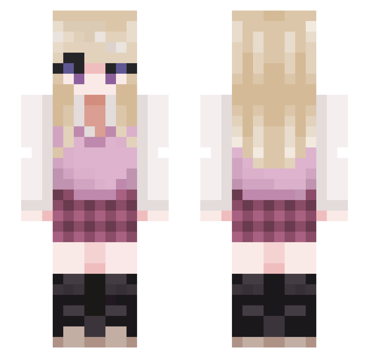 xWolfPack88 Minecraft skin, front and back view