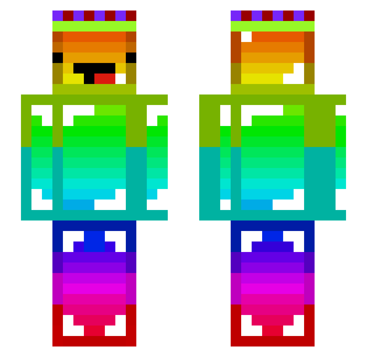 Zeraphim Minecraft skin, front and back view
