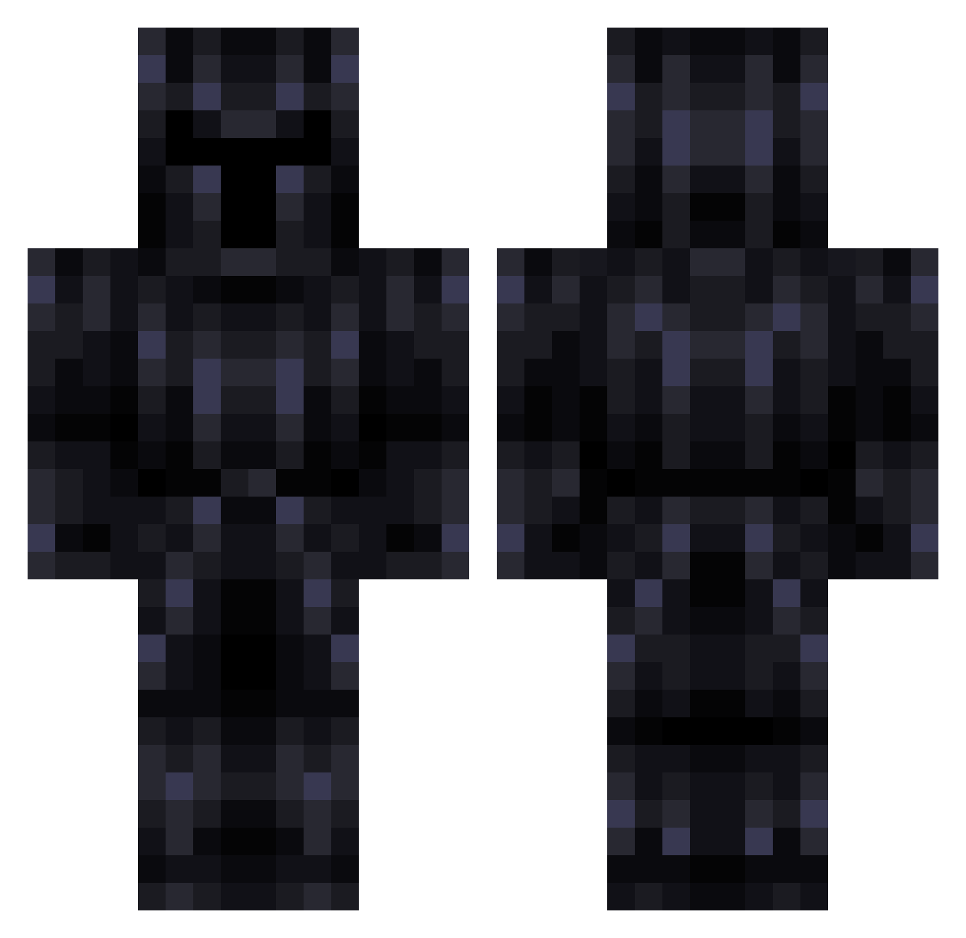 Enchantful Minecraft skin, front and back view