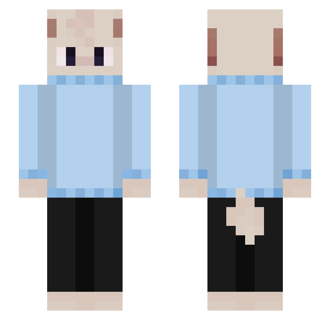 Biiruu Minecraft skin, front and back view
