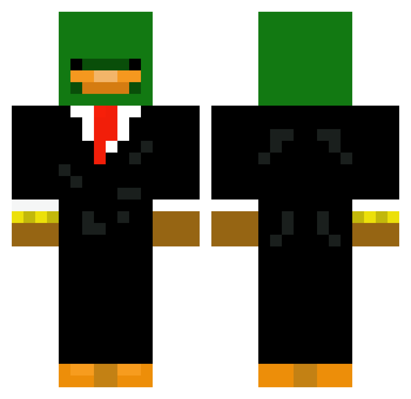 GarlicHero Minecraft skin, front and back view