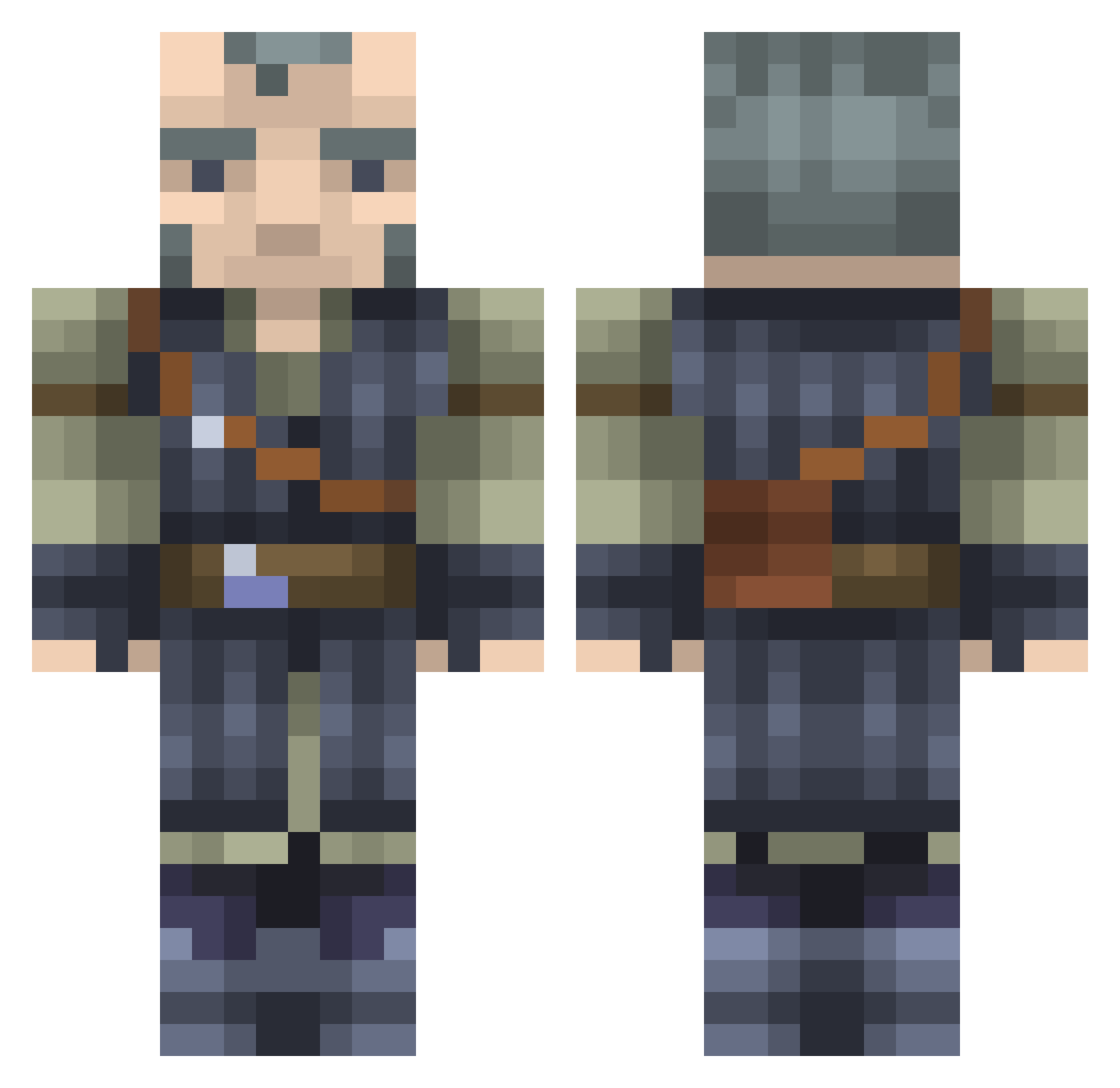 Kibel_Szczotka Minecraft skin, front and back view