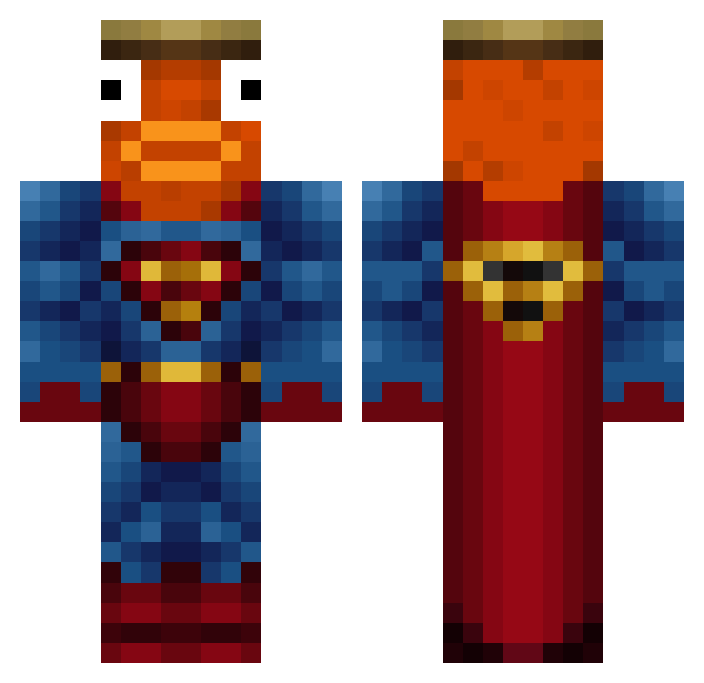 ItsDanecraft Minecraft skin, front and back view