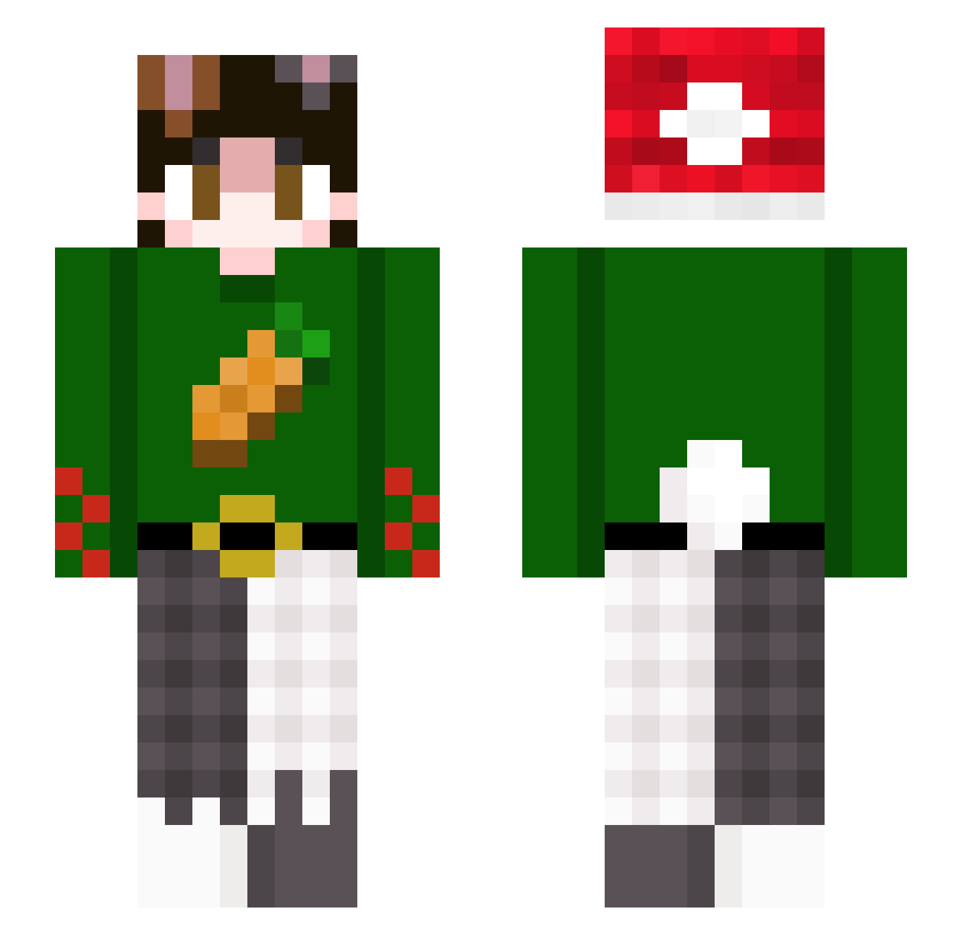 Lampad Minecraft skin, front and back view