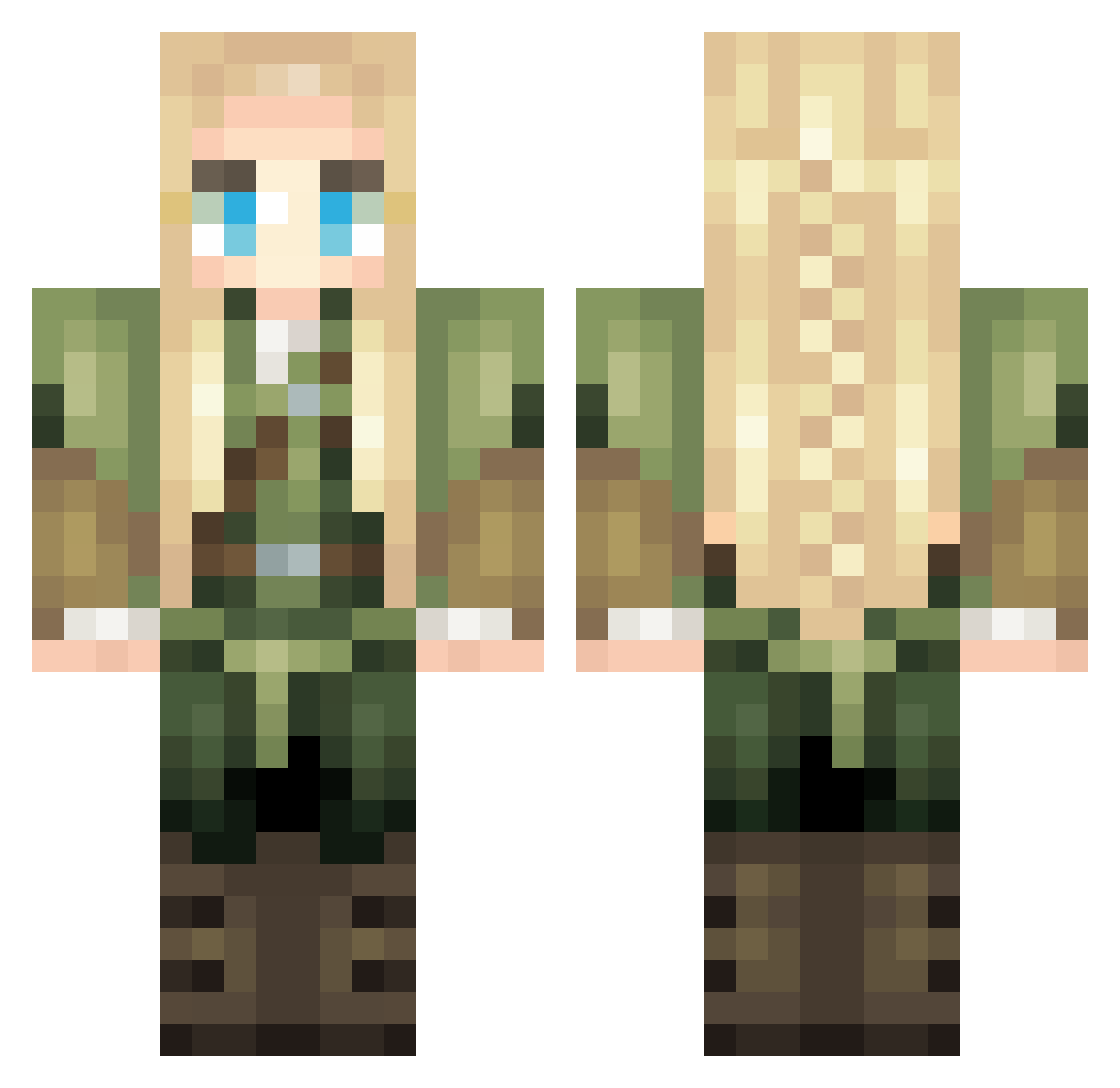 SirJames07 Minecraft skin, front and back view