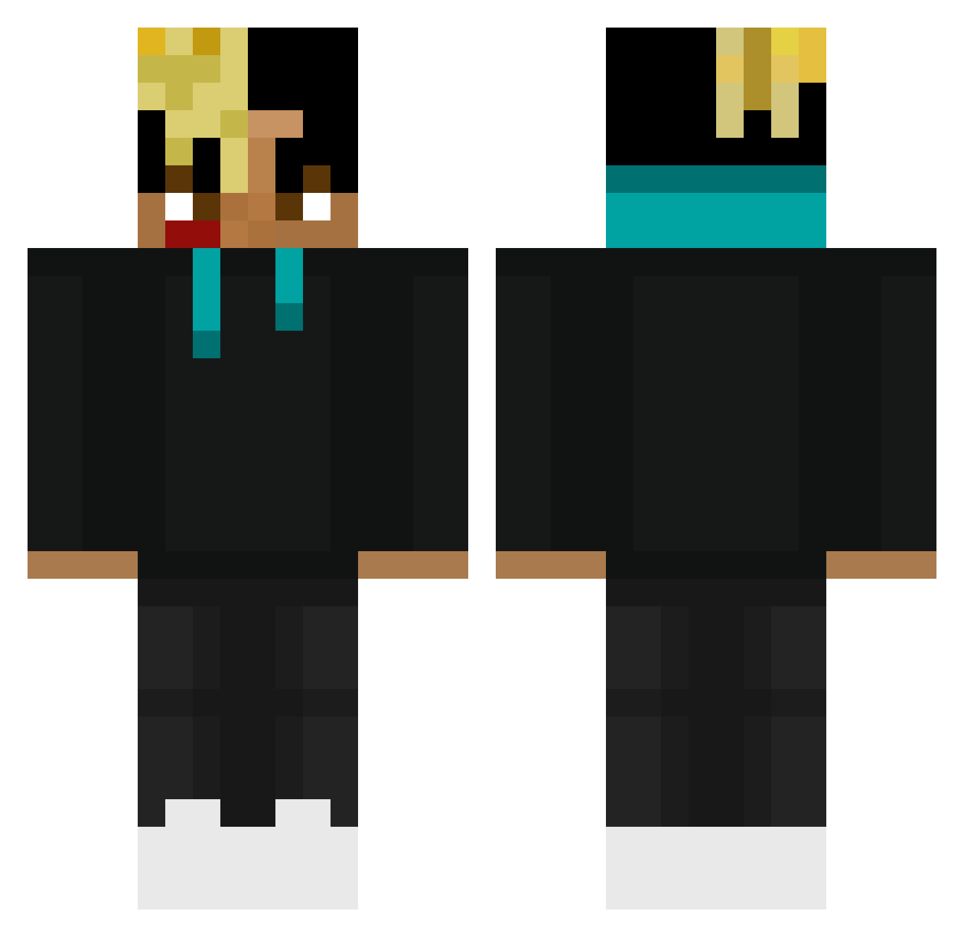 JIQVI Minecraft skin, front and back view