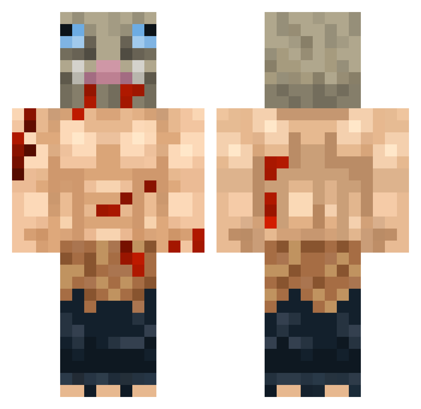 AnimalaKing Minecraft skin, front and back view